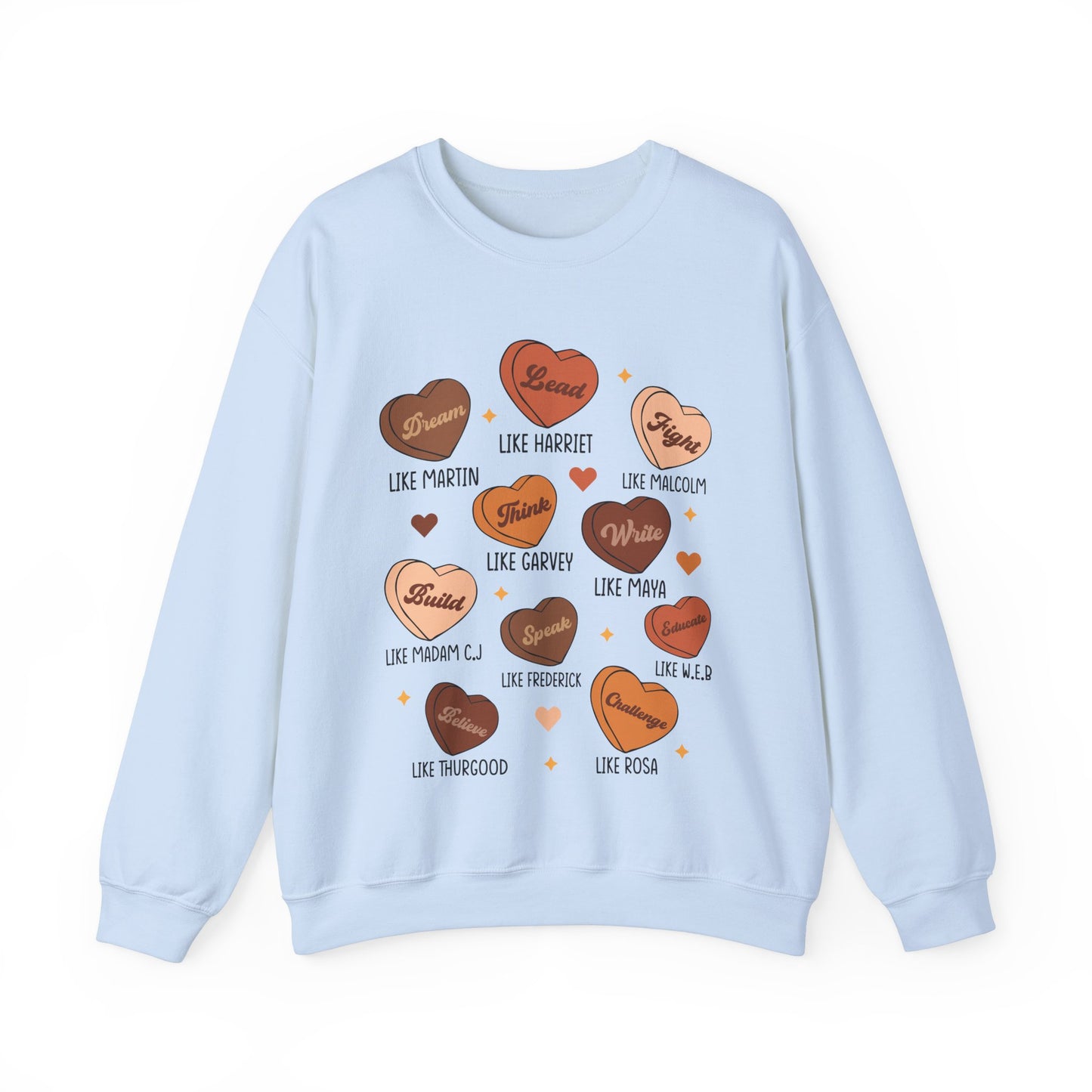 Black History Month Valentine Hearts Teacher Crewneck