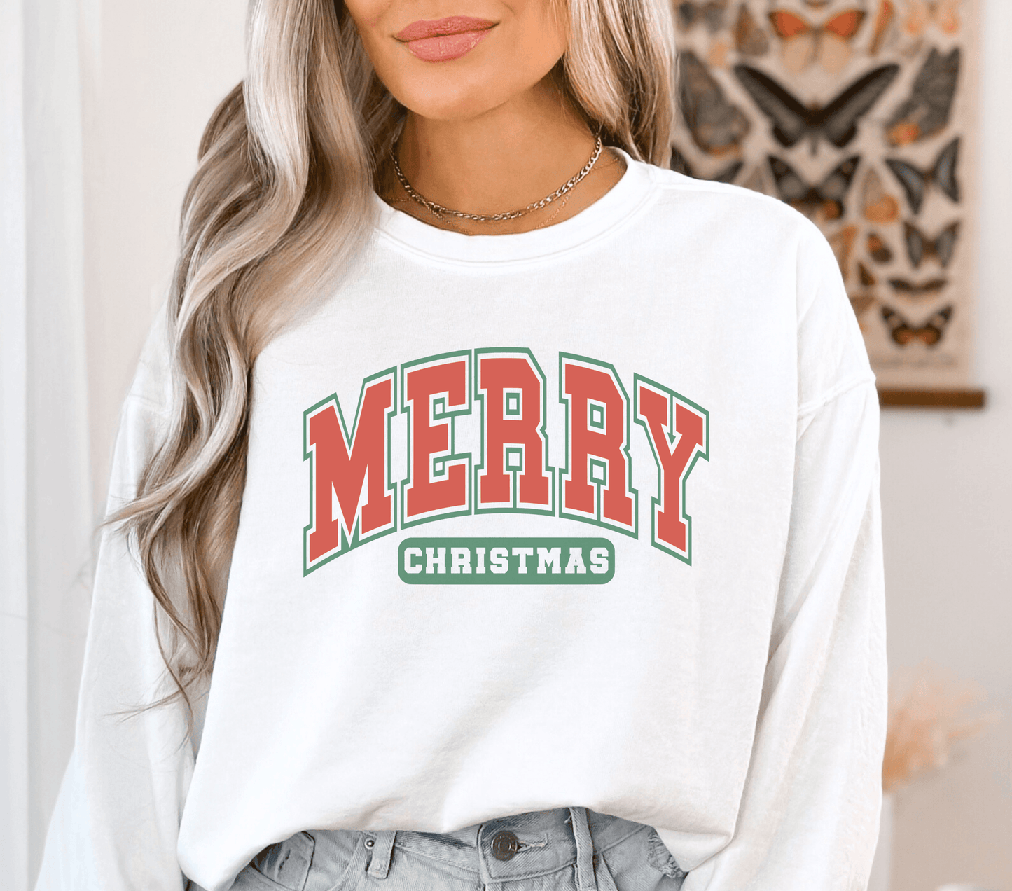 Varsity Merry Christmas Crewneck - BentleyBlueCo