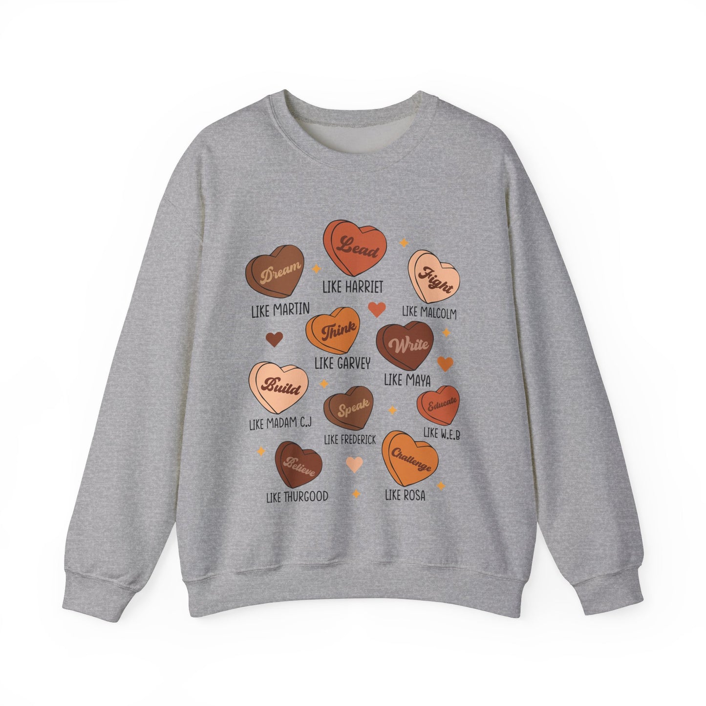 Black History Month Valentine Hearts Teacher Crewneck