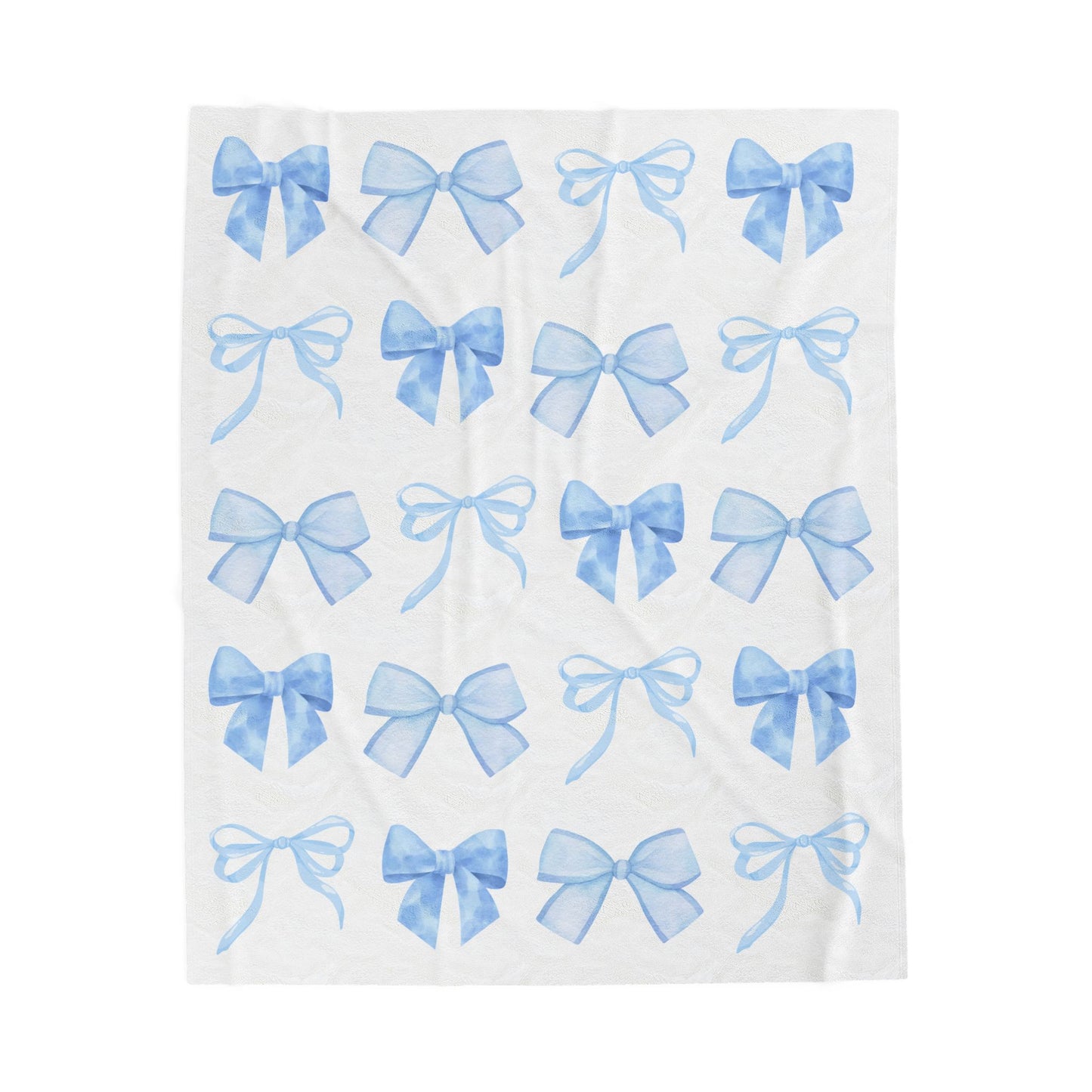 Blue Croquette Bow Blanket, Blue bow baby blanket, bow nursery blanket, preppy bow blanket, gift for daughter, coastal bow blanket