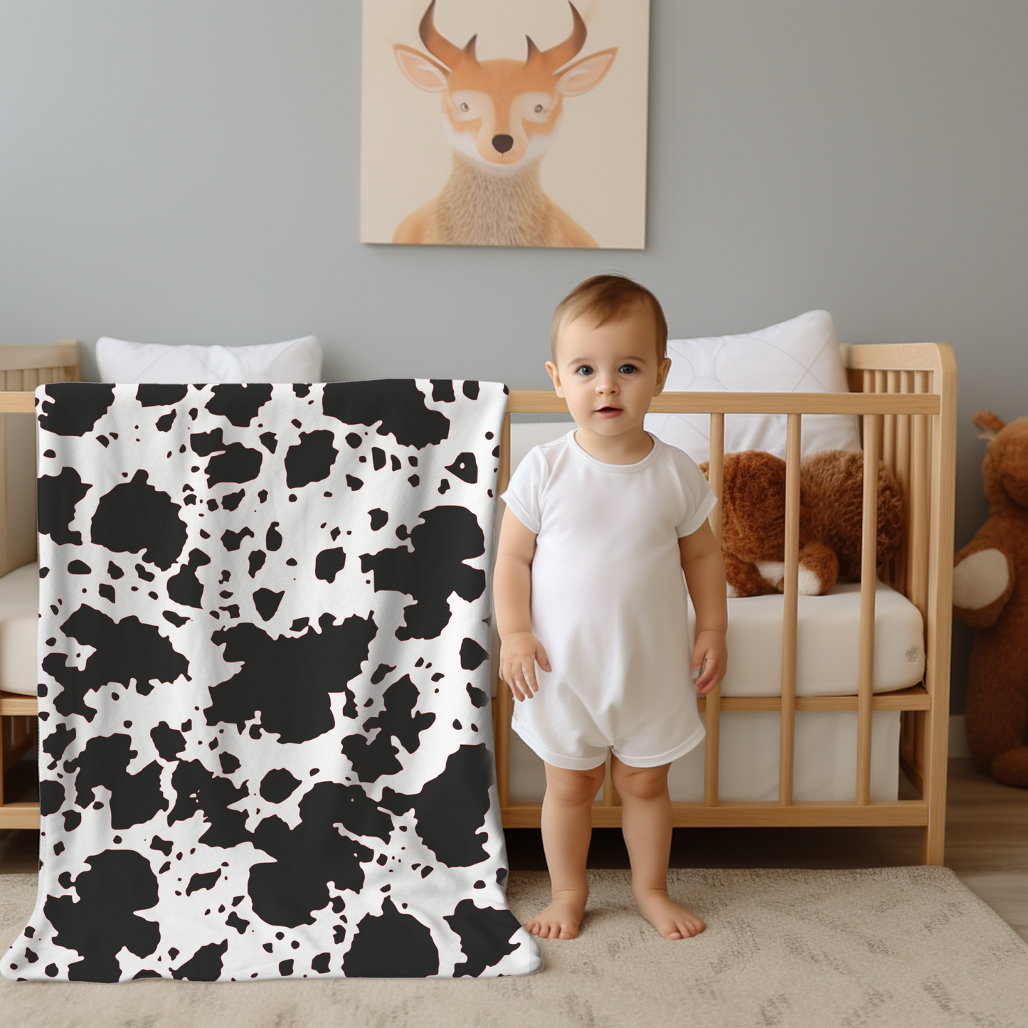 Cow Print Plush Blanket