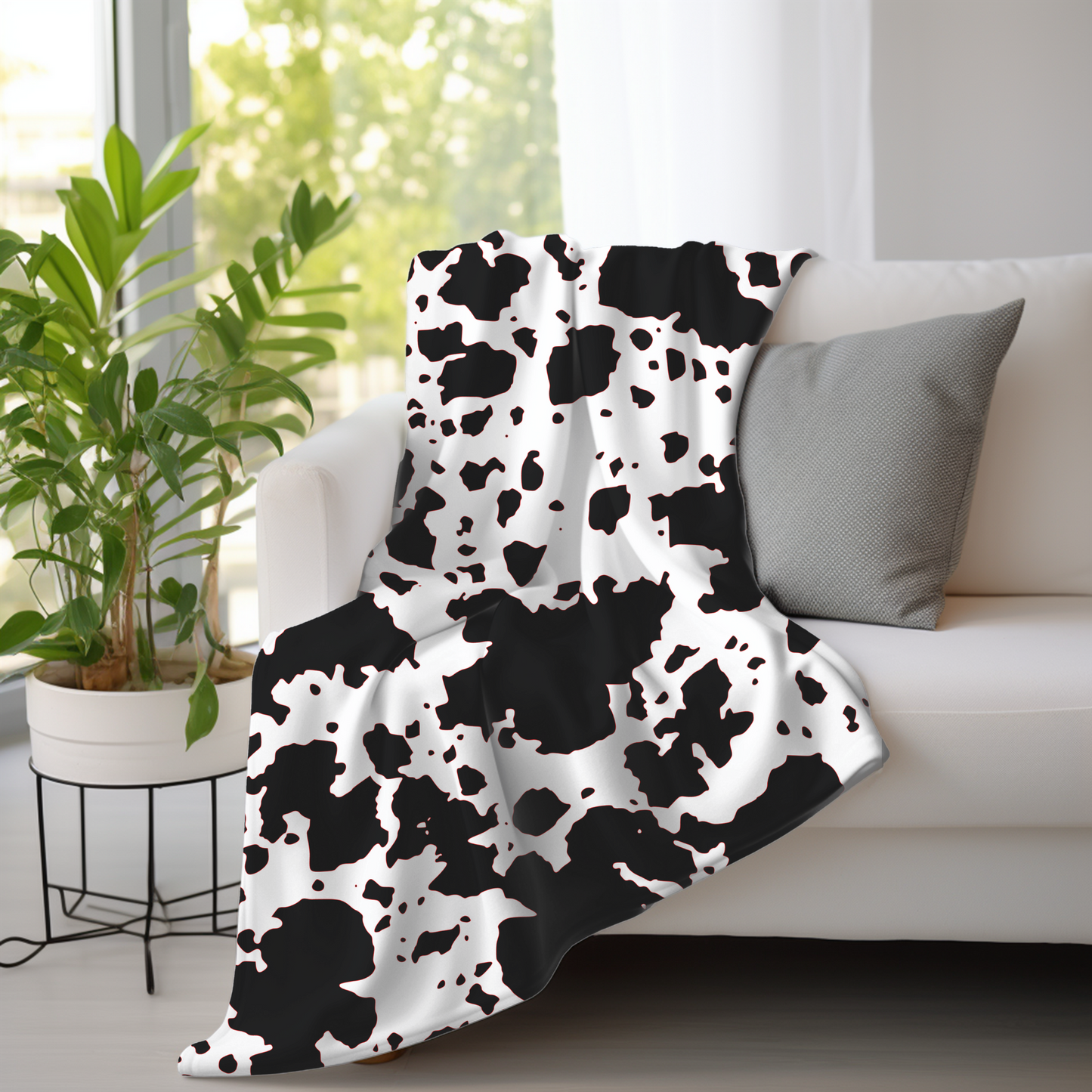 Cow Print Plush Blanket