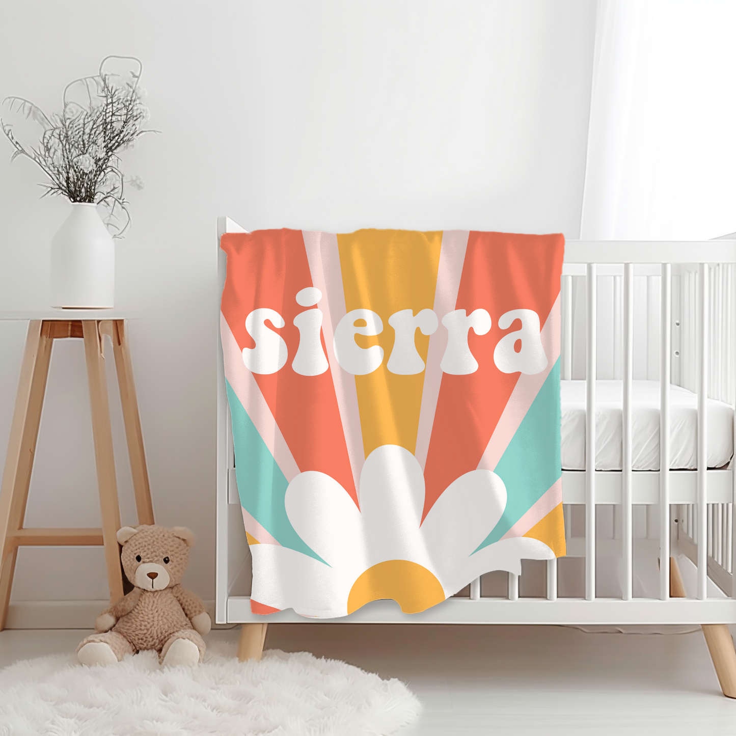 Custom Name Blanket - Groovy Retro Girl