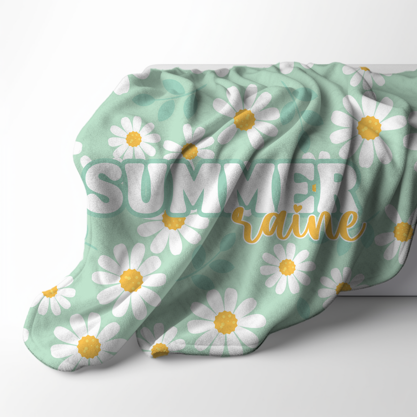 Custom Name Personalized Baby Blanket - Summer Daisy