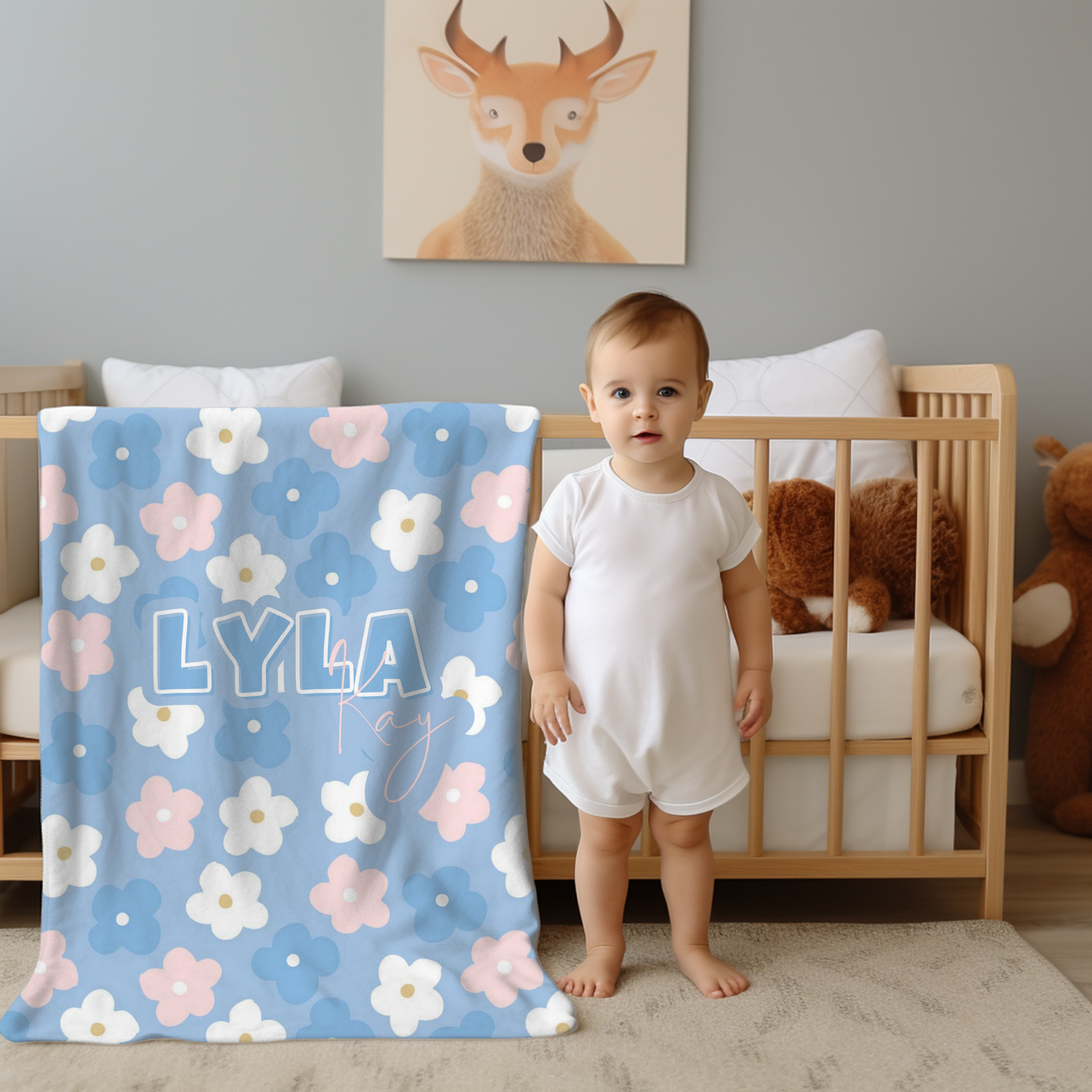 Custom Name Blanket - Summer Daisy