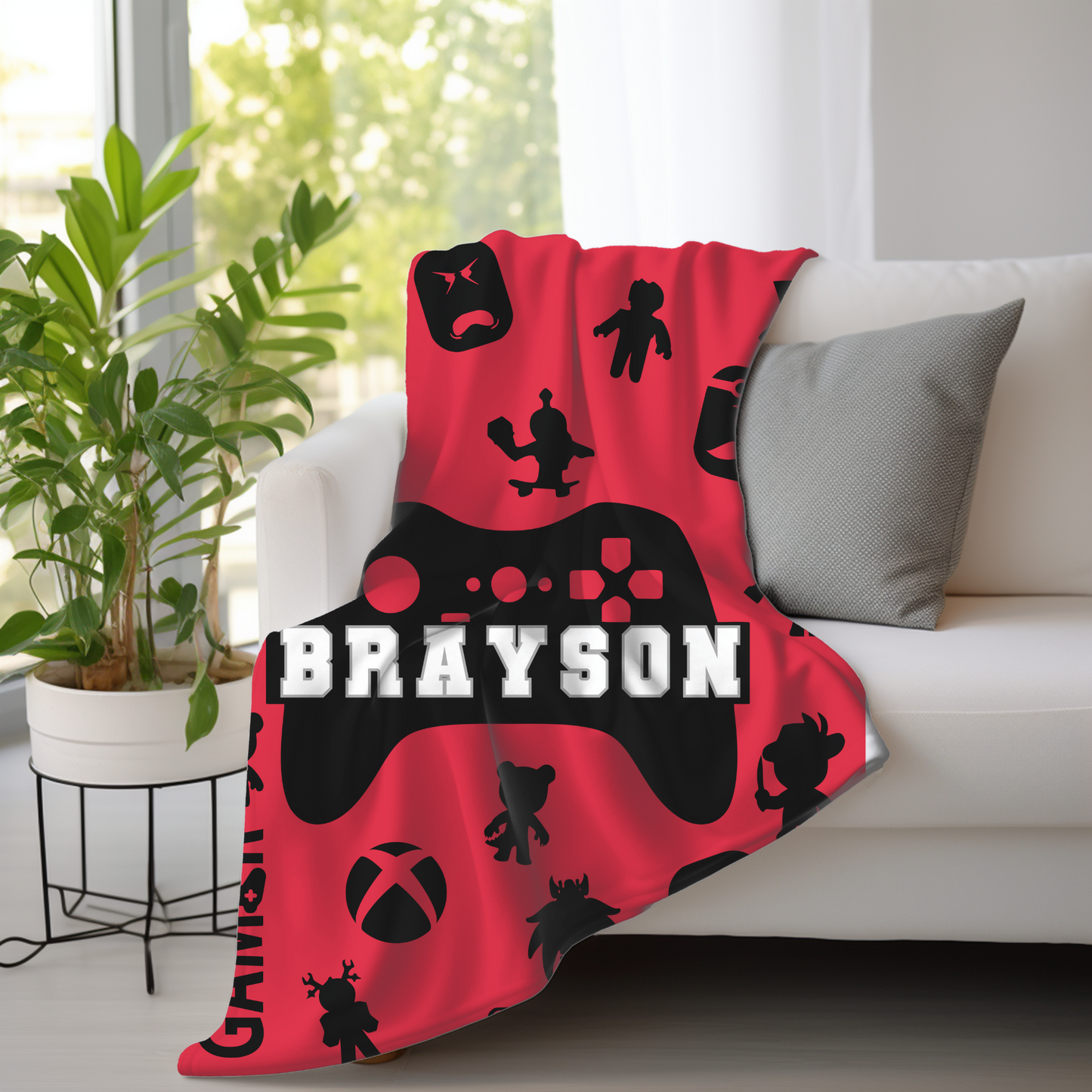 Custom Name Baby Blanket - Gamer