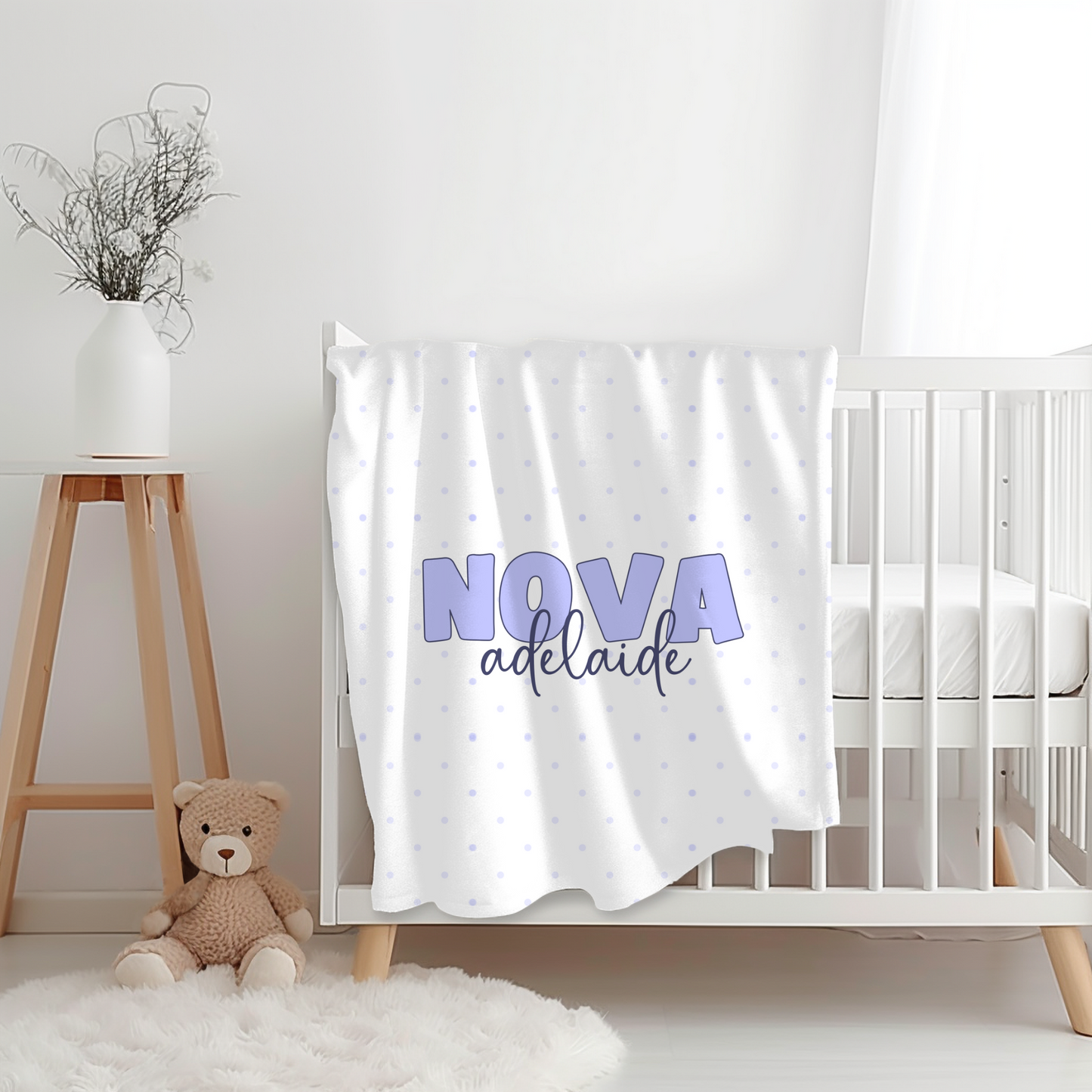 Custom Name Blanket - Polka Dot