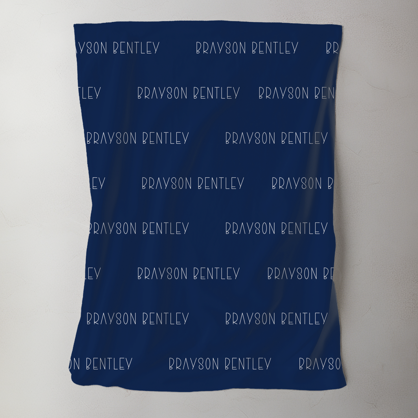 Custom Name Blanket - Modern Navy