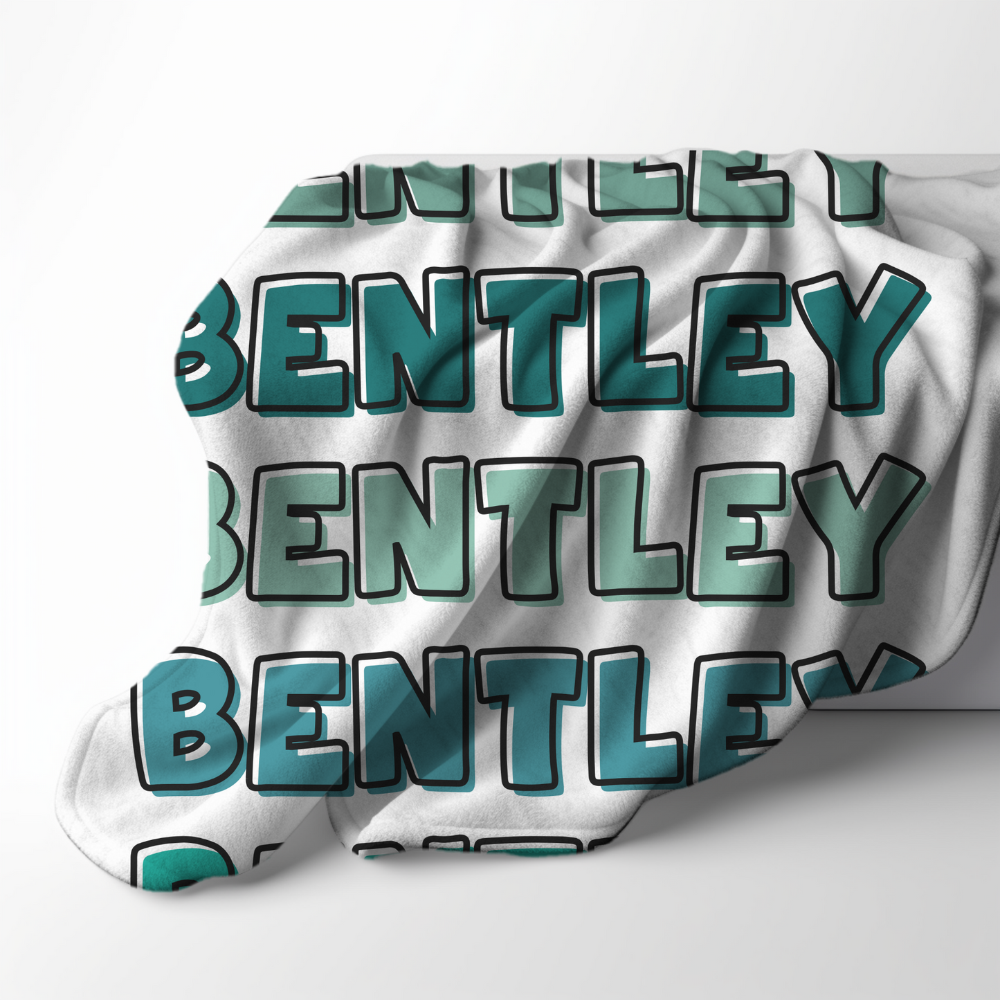 Custom Name Blanket - Teal Name