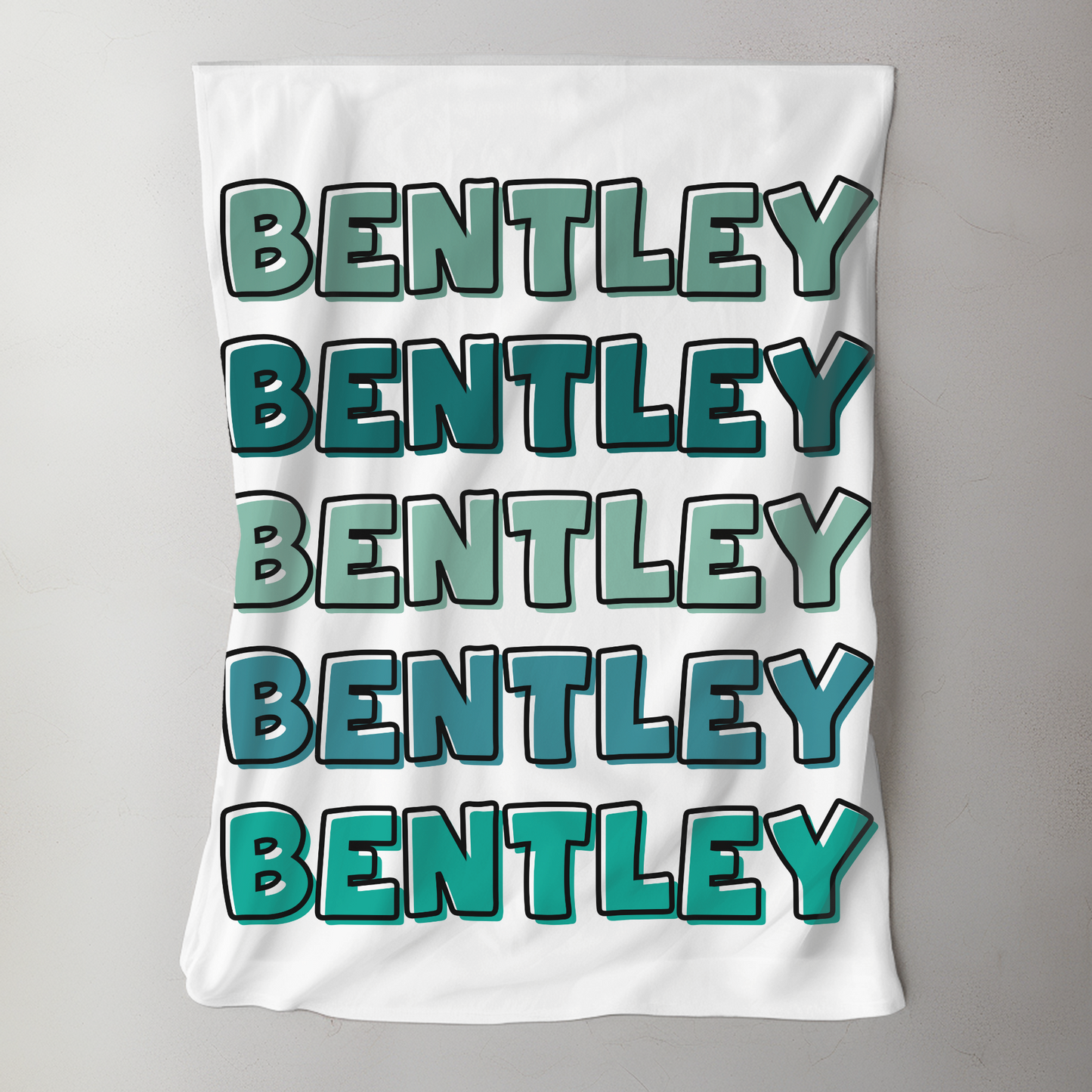Custom Name Blanket - Teal Name