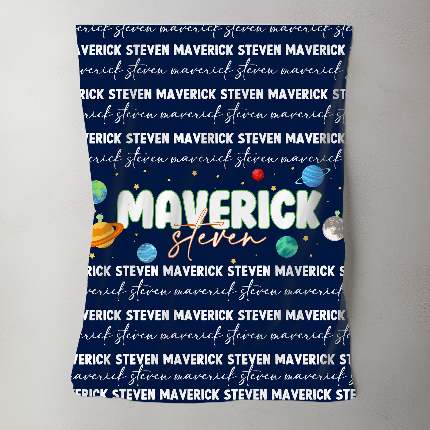 Custom Name Baby Blanket - Outer Space