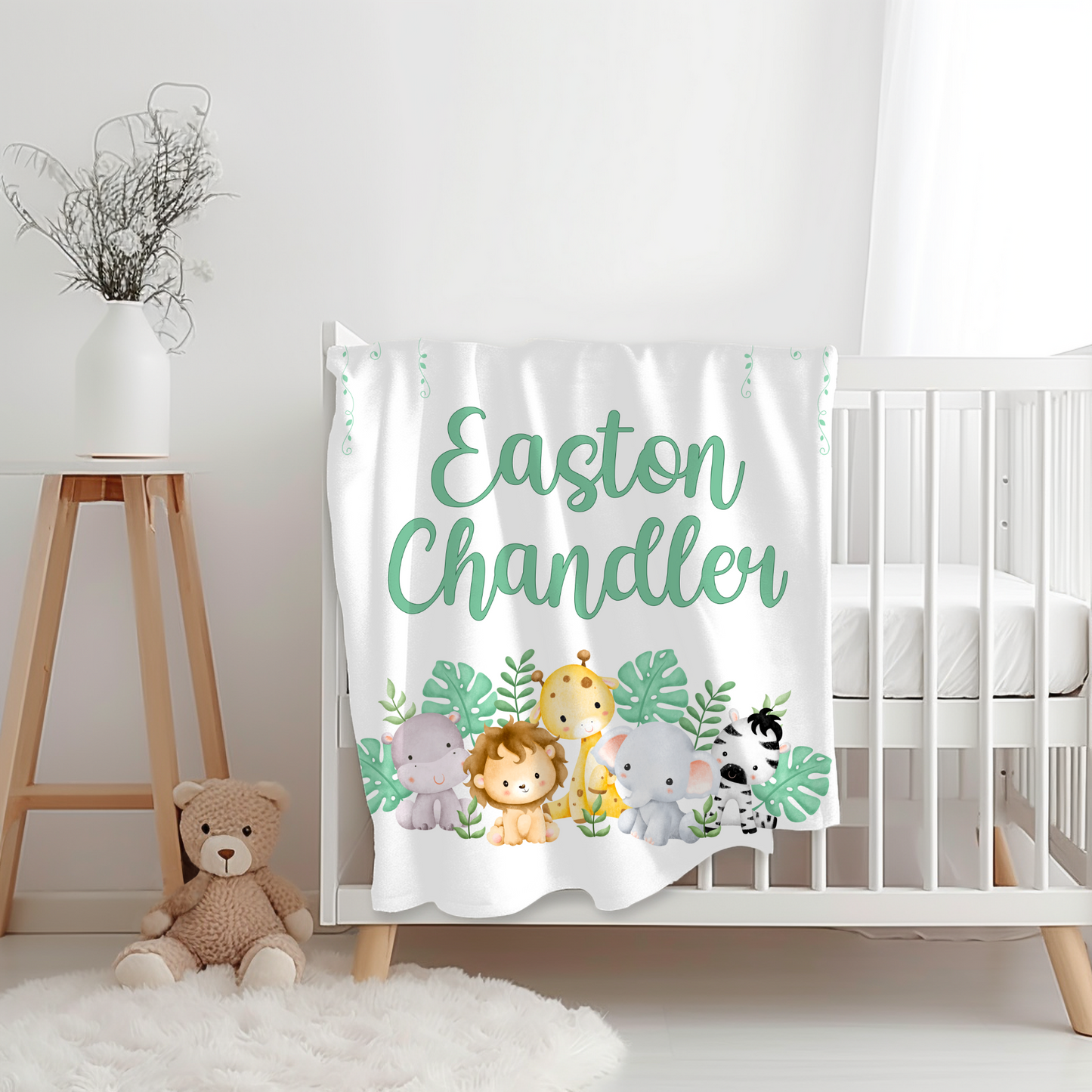 Custom Name Baby Blanket - Jungle