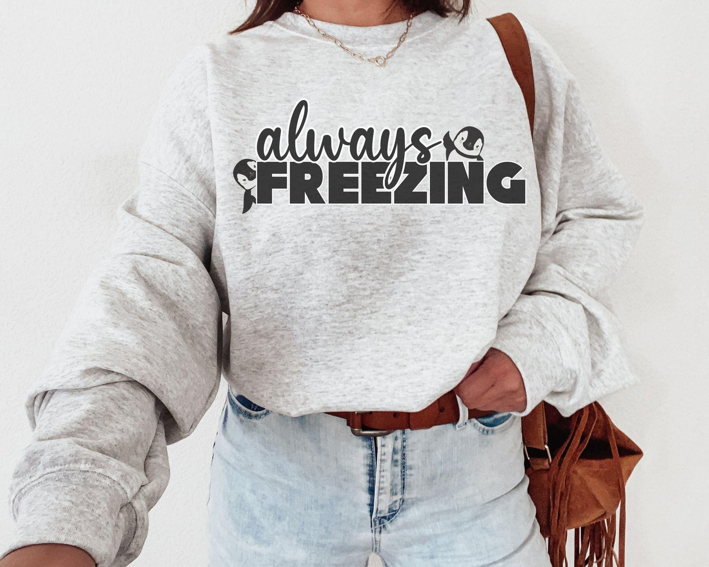 Always Freezing Penguin Crewneck - BentleyBlueCo