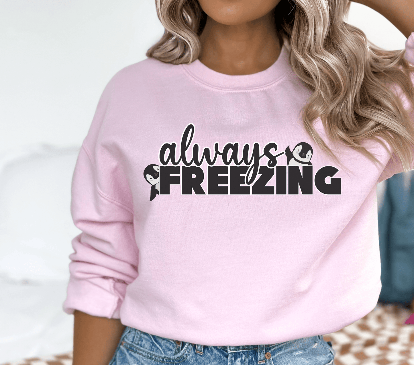 Always Freezing Penguin Crewneck - BentleyBlueCo