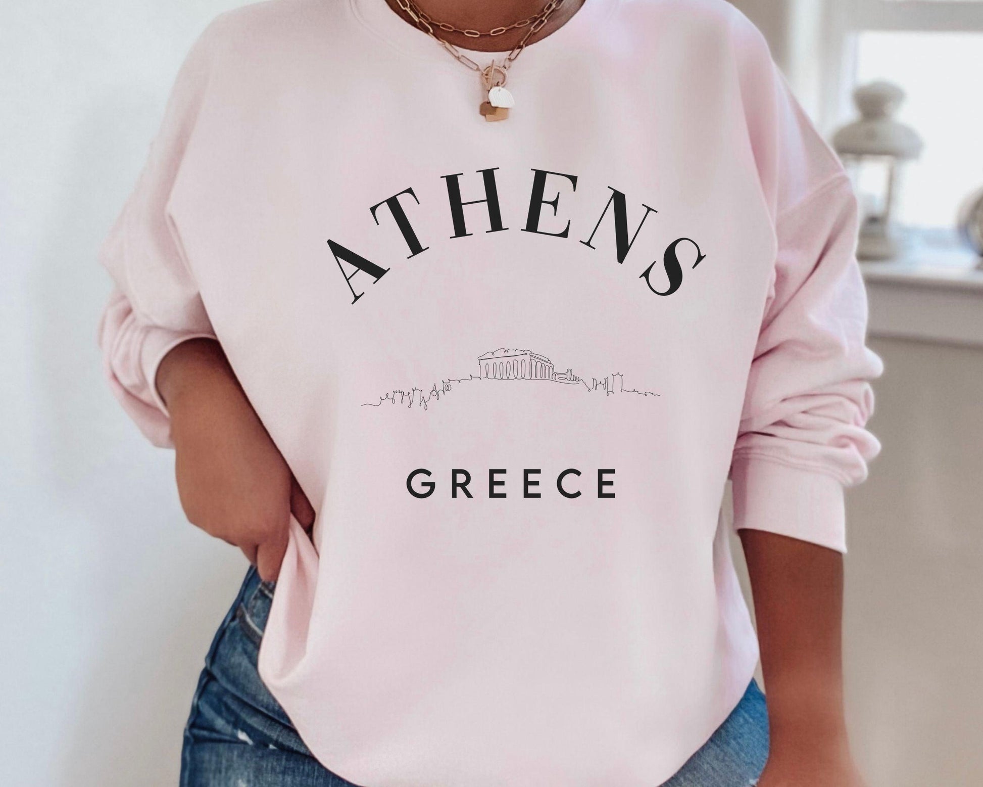 Athens Greece Sweatshirt - BentleyBlueCo