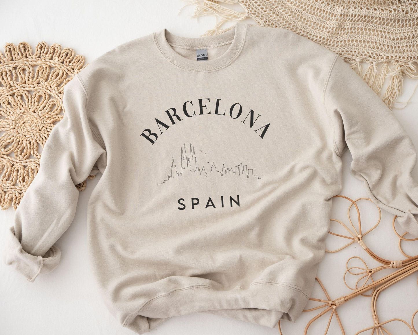Barcelona Spain Crewneck - BentleyBlueCo