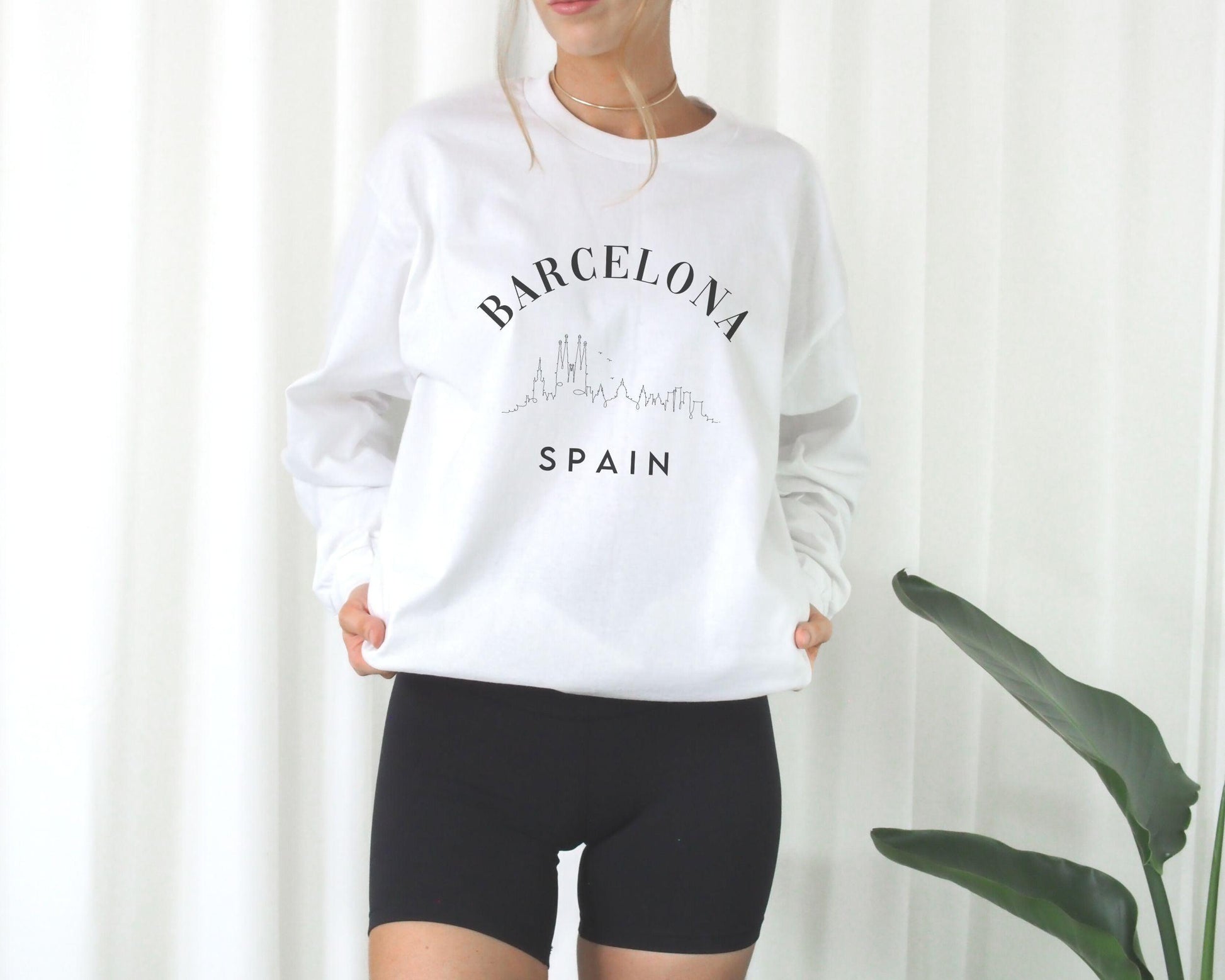 Barcelona Spain Crewneck - BentleyBlueCo