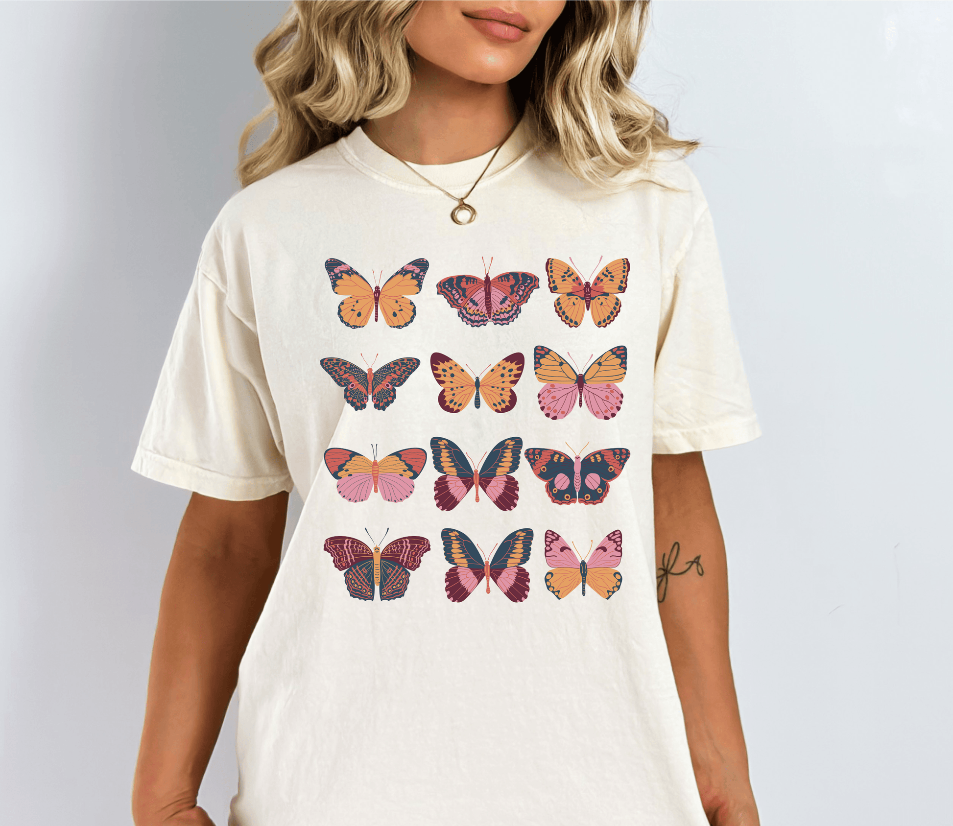 Boho Butterfly Comforrt Colors T-shirt - BentleyBlueCo