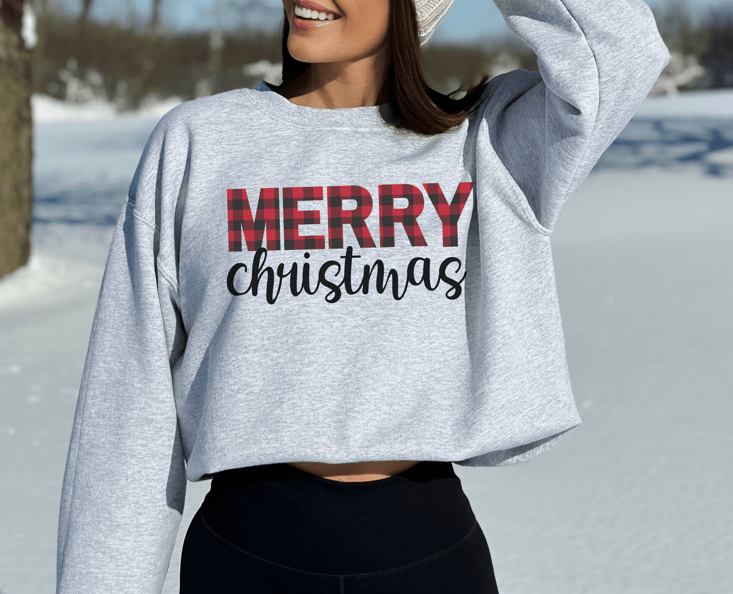 Buffalo Plaid Christmas Crewneck - BentleyBlueCo