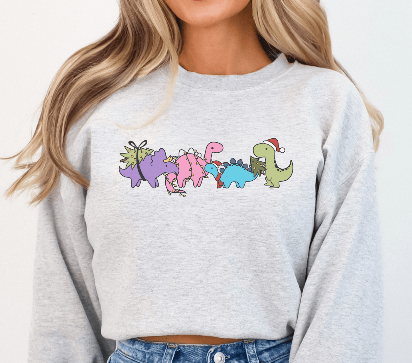Christmas Dinosaur Sweatshirt - BentleyBlueCo