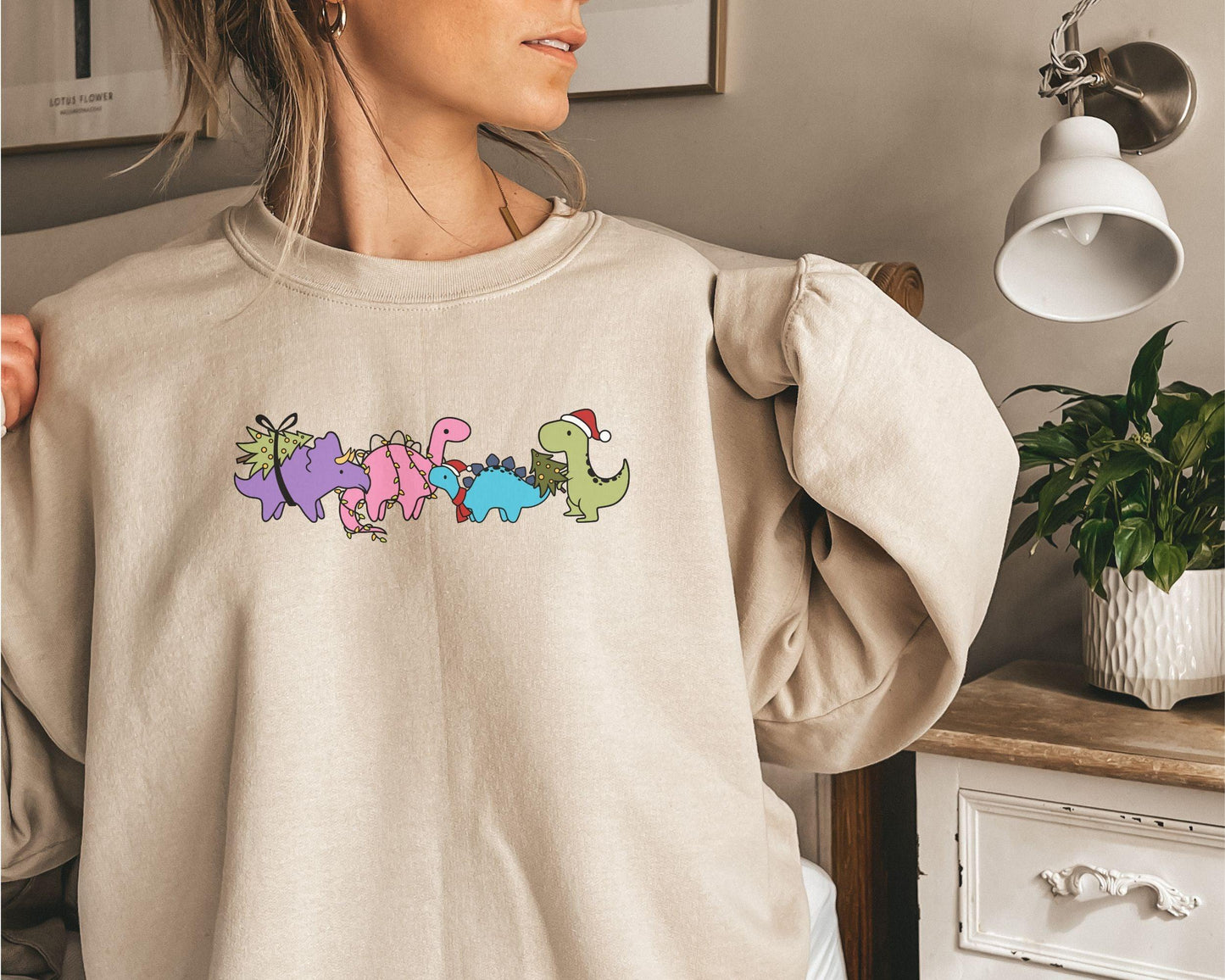 Christmas Dinosaur Sweatshirt - BentleyBlueCo