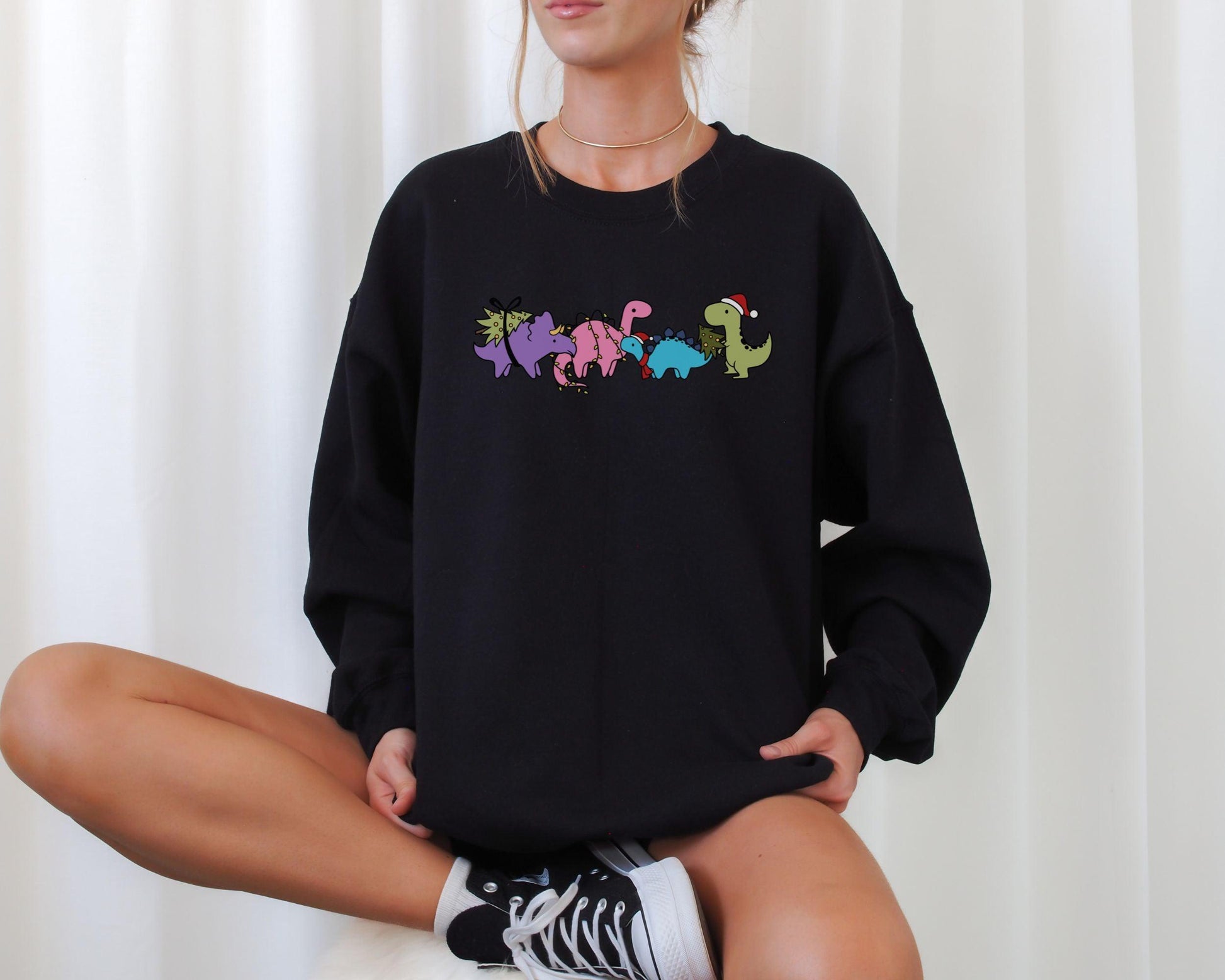 Christmas Dinosaur Sweatshirt - BentleyBlueCo