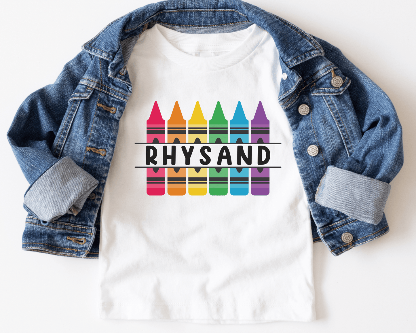 Crayon Personalized Name Shirt - BentleyBlueCo