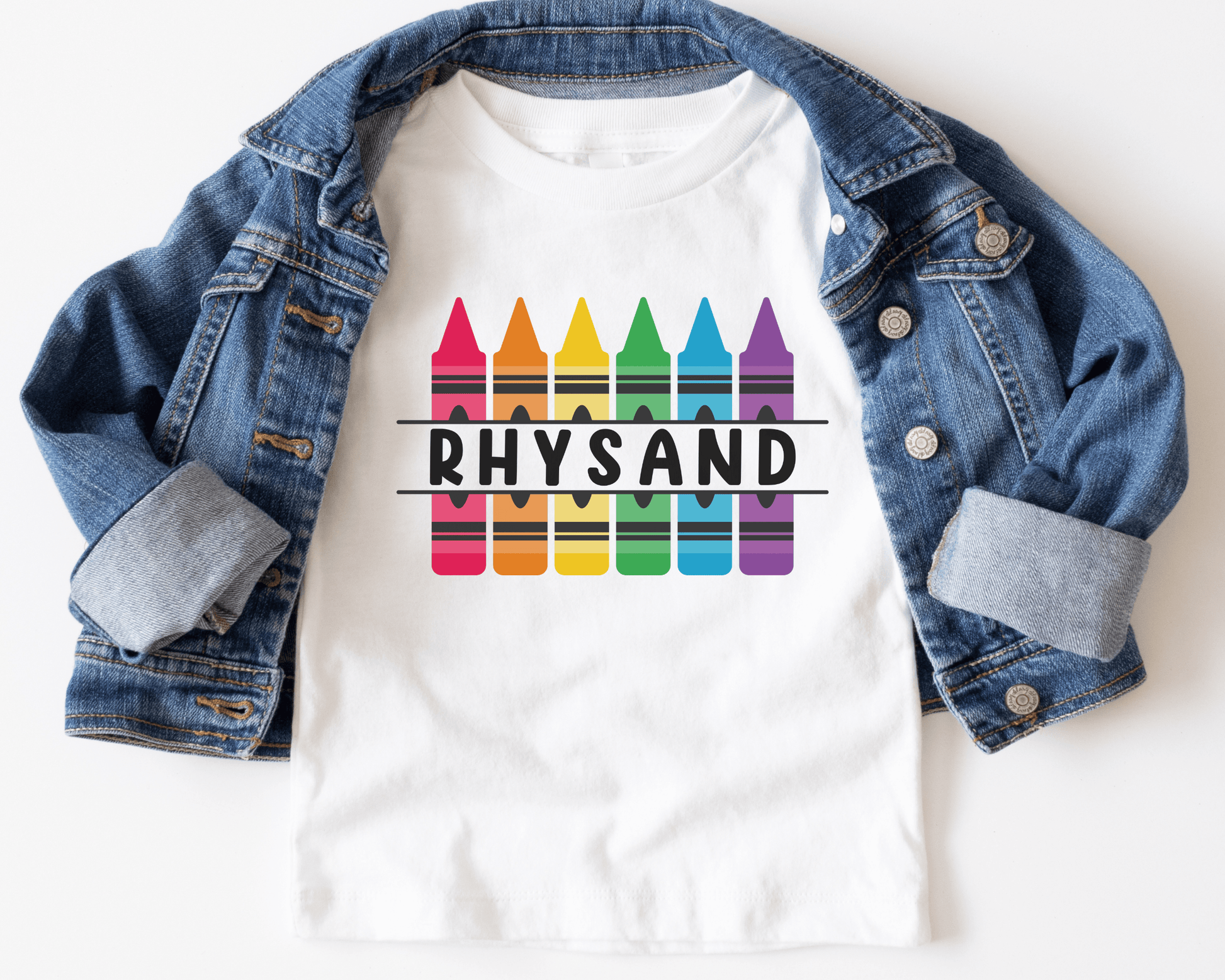 Crayon Personalized Name Shirt - BentleyBlueCo