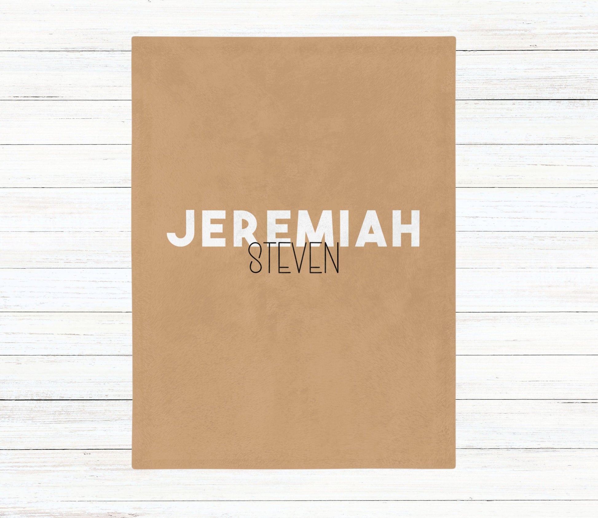 Custom Name Baby Blanket - Camel - BentleyBlueCo