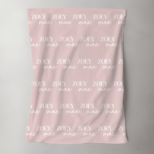 Custom Name Baby Blanket - Dusty Mauve - BentleyBlueCo