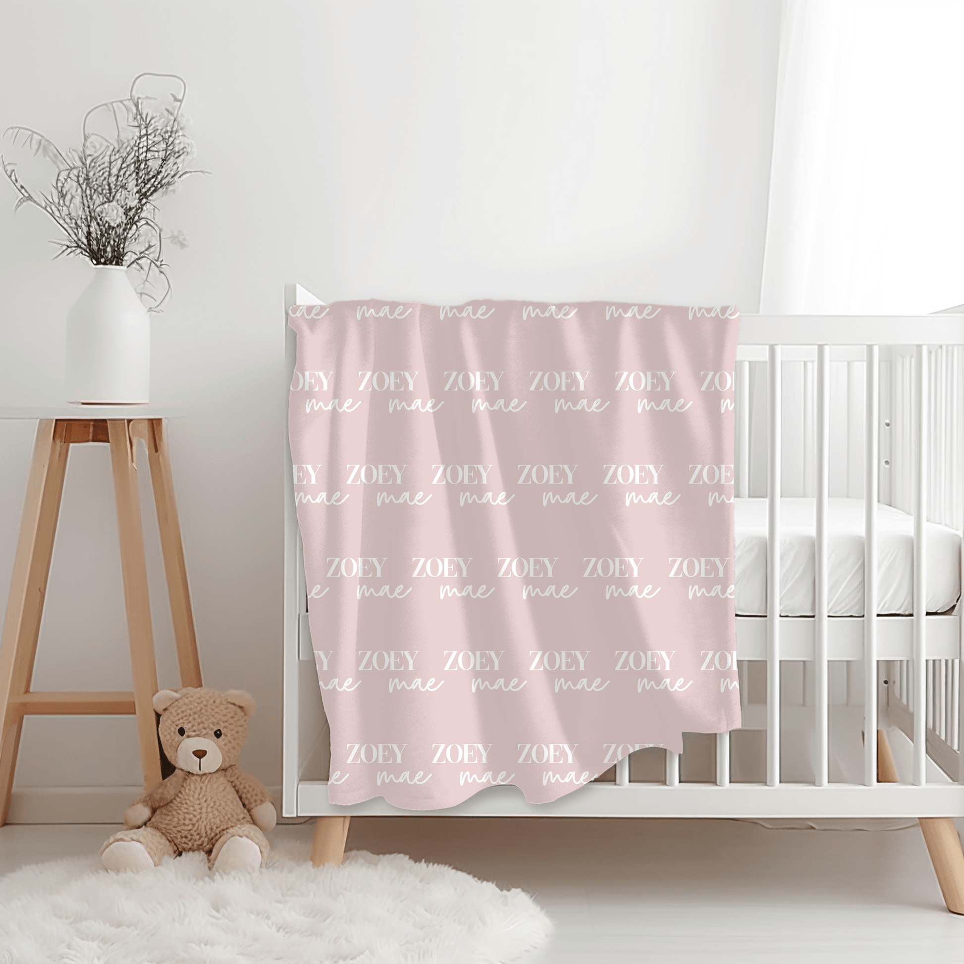 Custom Name Baby Blanket - Dusty Mauve - BentleyBlueCo