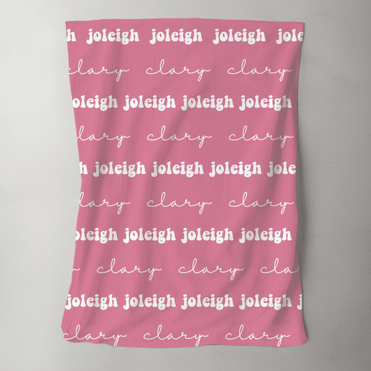 Custom Name Baby Blanket - Dusty Rose - BentleyBlueCo