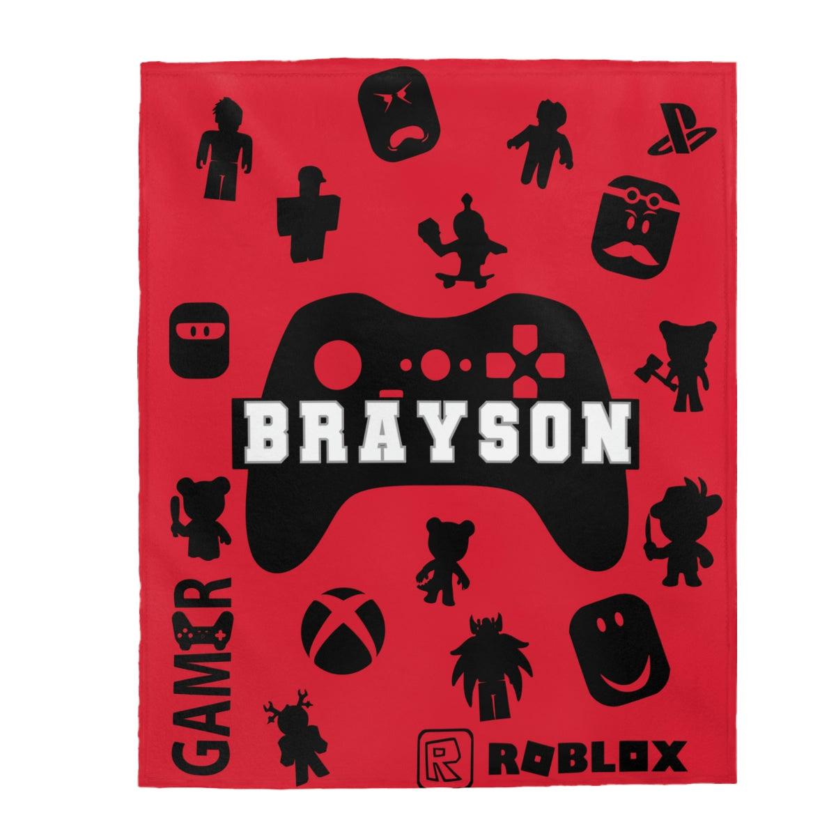 Custom Name Baby Blanket - Gamer - BentleyBlueCo