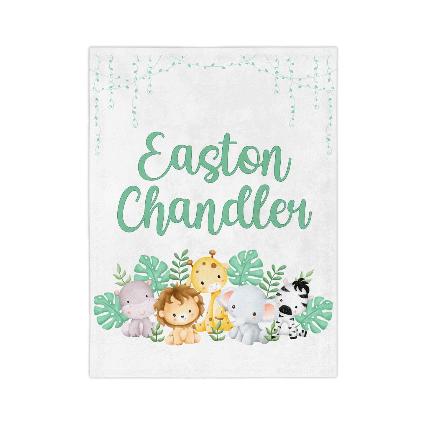 Custom Name Baby Blanket - Jungle - BentleyBlueCo