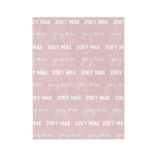 Custom Name Baby Blanket - Loopy Script - BentleyBlueCo
