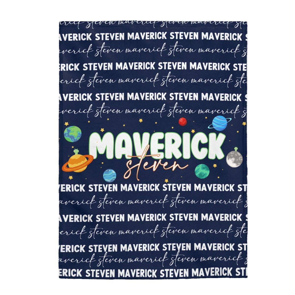 Custom Name Baby Blanket - Outer Space - BentleyBlueCo