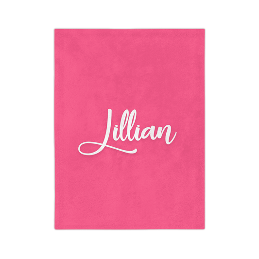 Custom Name Baby Blanket - Pink Simplicity - BentleyBlueCo