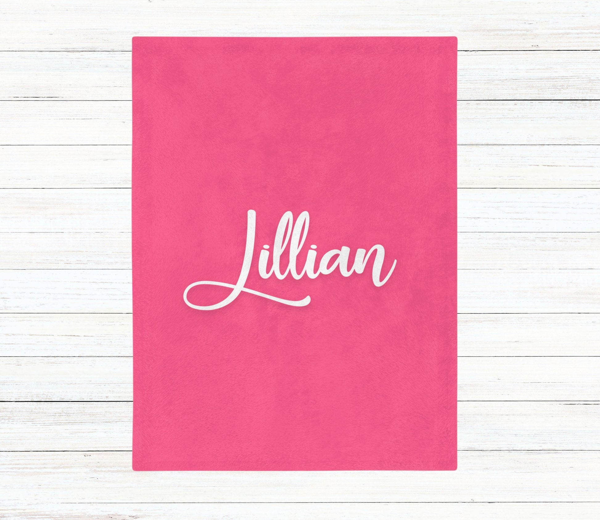 Custom Name Baby Blanket - Pink Simplicity - BentleyBlueCo