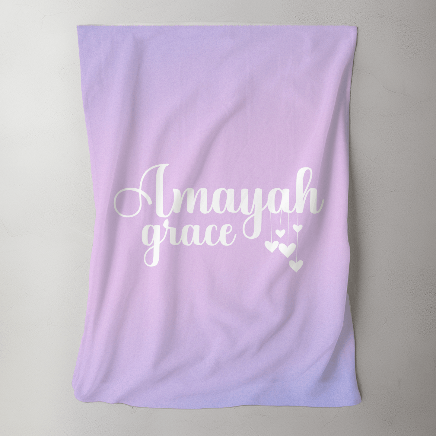 Custom Name Baby Blanket - Purple Ombre - BentleyBlueCo