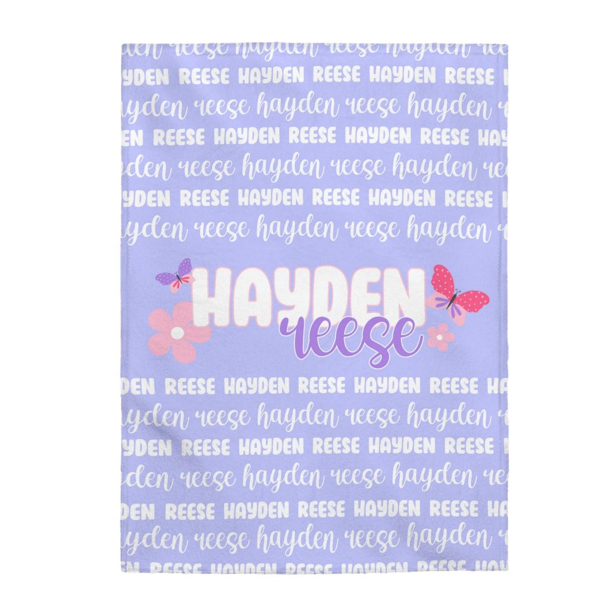 Custom Name Baby Blanket - Spring Butterfly - BentleyBlueCo