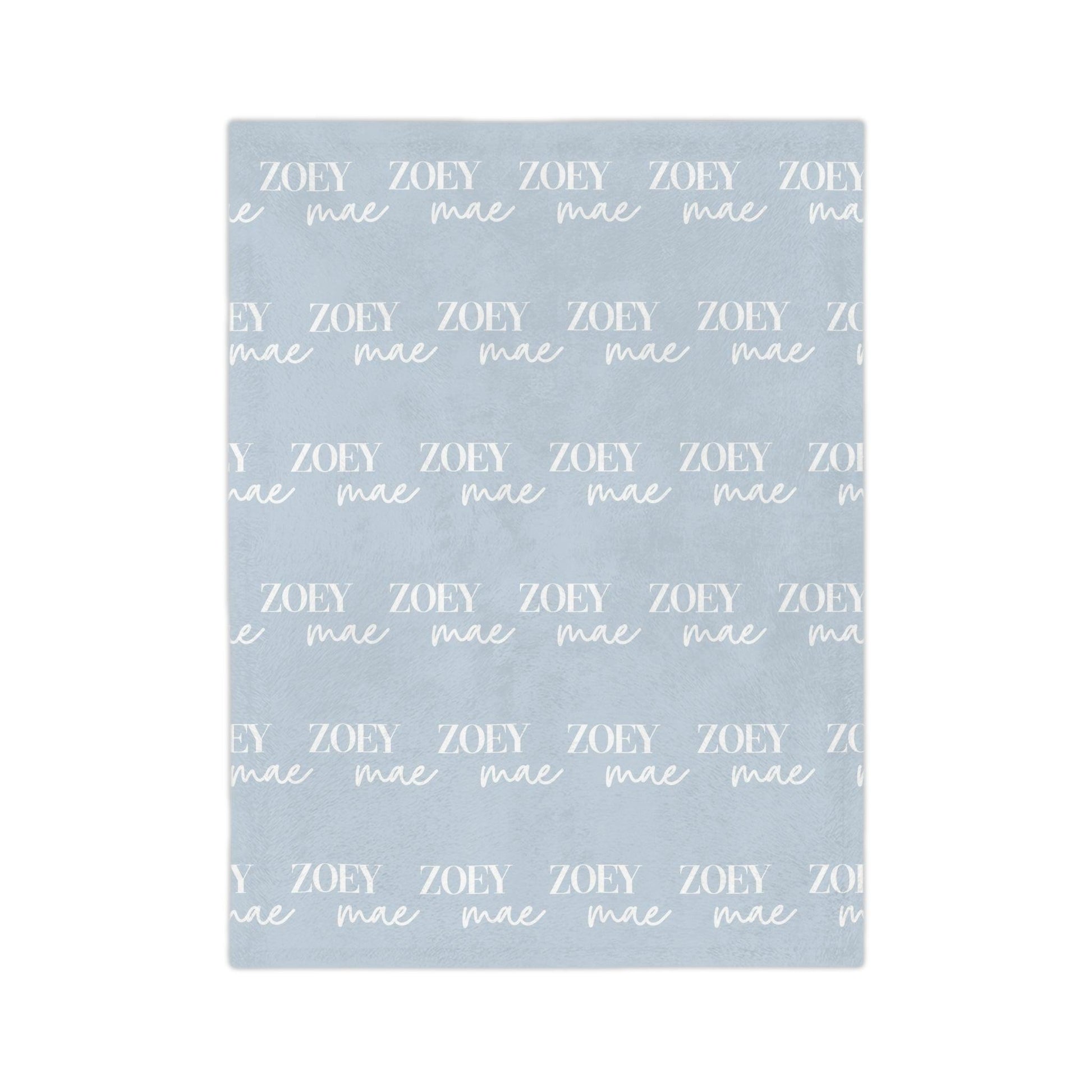 Custom Name Baby Blanket - The MJ - BentleyBlueCo