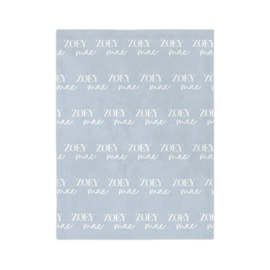 Custom Name Baby Blanket - The MJ - BentleyBlueCo