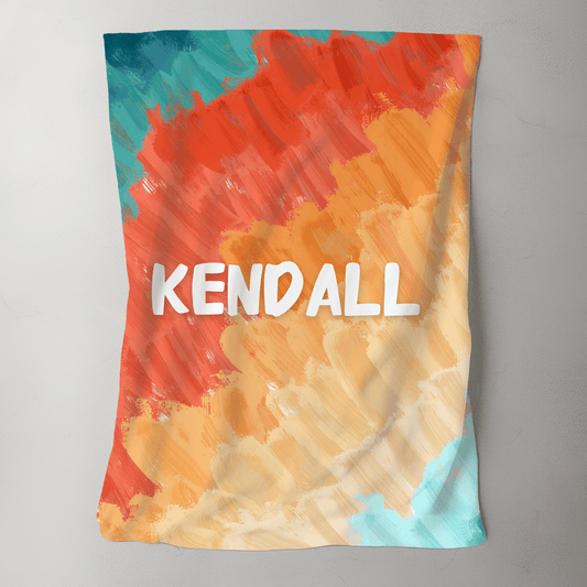 Custom Name Baby Blanket - Tie Dye - BentleyBlueCo