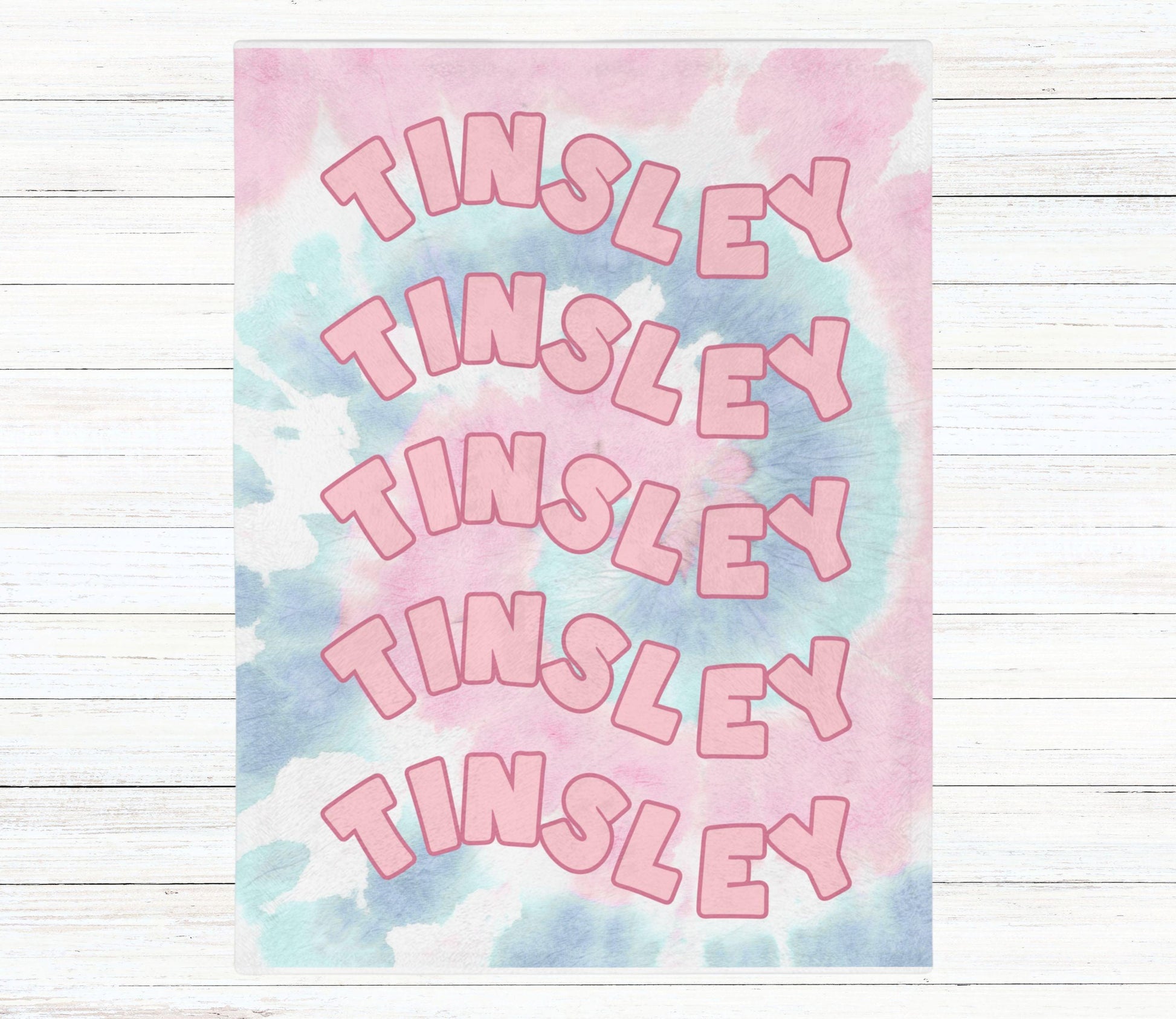 Custom Name Baby Blanket - Tie Dye - BentleyBlueCo