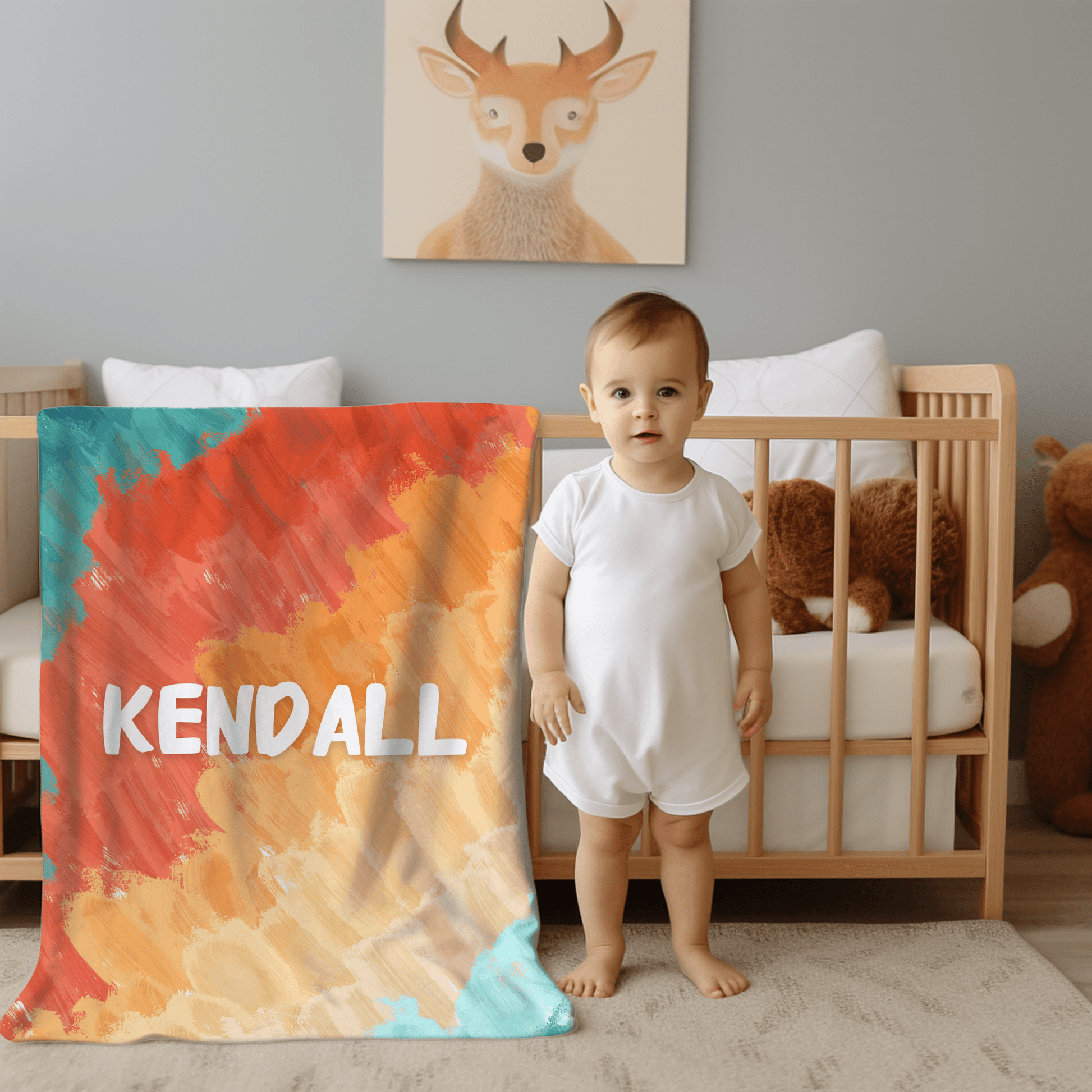 Custom Name Baby Blanket - Tie Dye - BentleyBlueCo