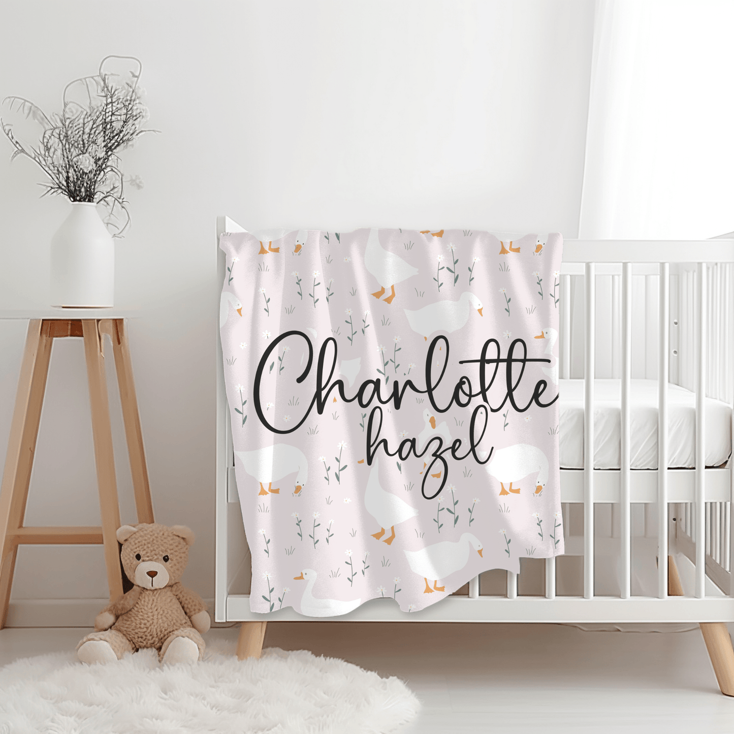 Custom Name Blanket - Charlotte Goose - BentleyBlueCo