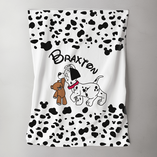 Custom Name Blanket - Dalmatian Puppy - BentleyBlueCo