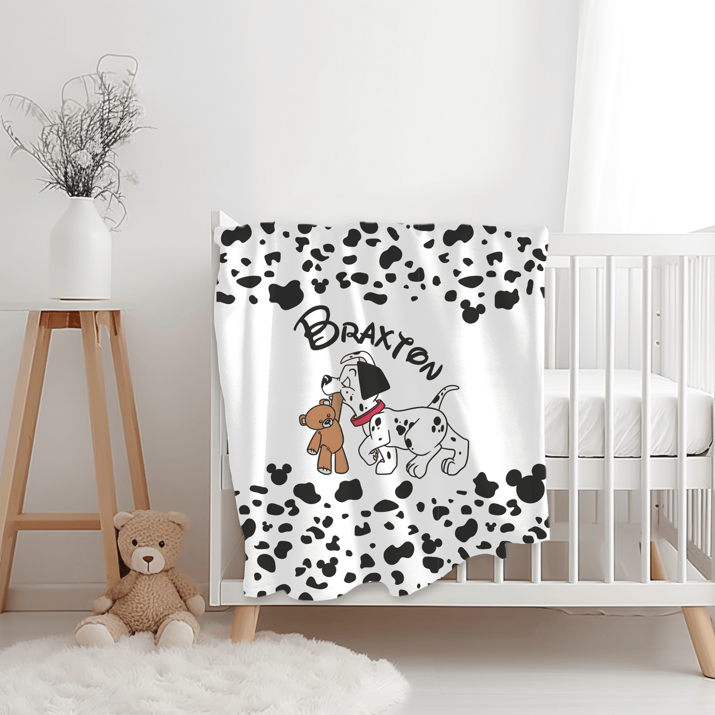Custom Name Blanket - Dalmatian Puppy - BentleyBlueCo