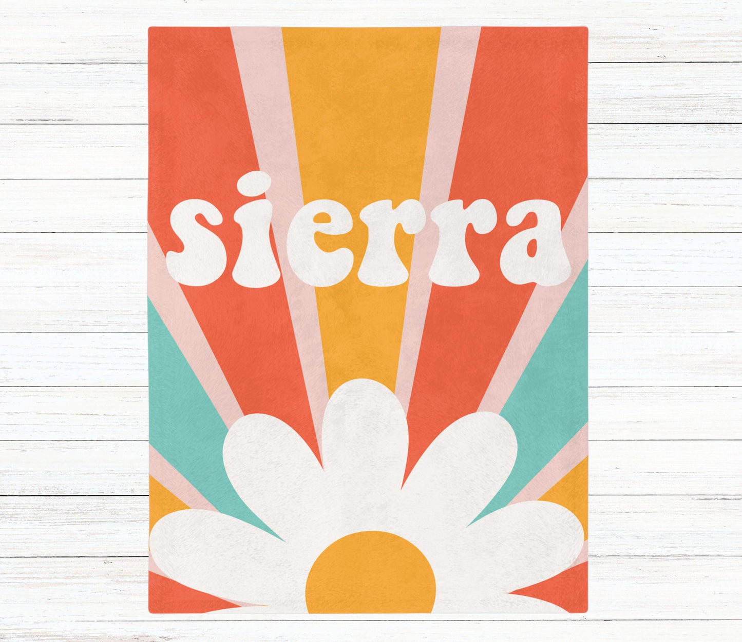 Custom Name Blanket - Groovy Retro Girl - BentleyBlueCo