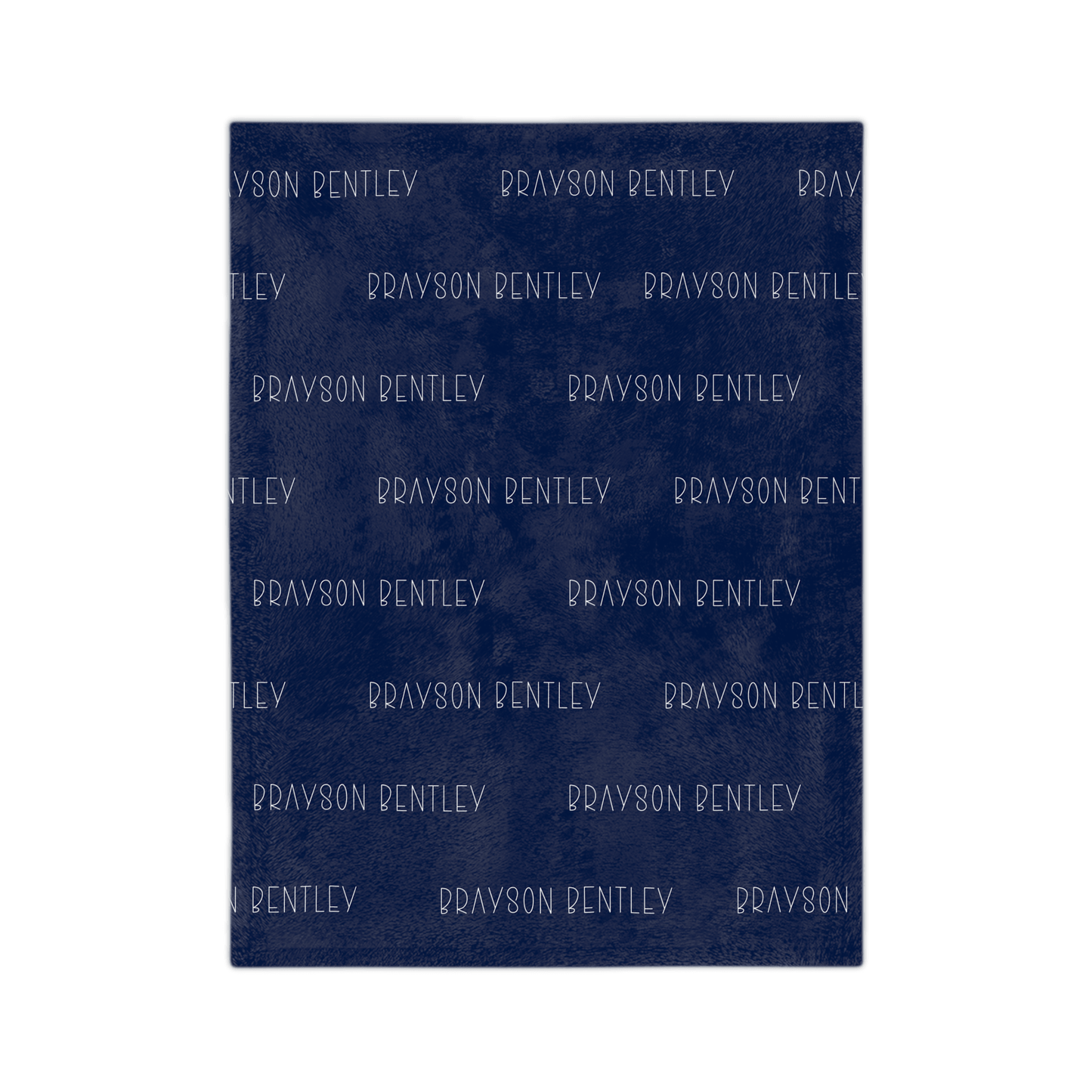 Custom Name Blanket - Modern Navy - BentleyBlueCo